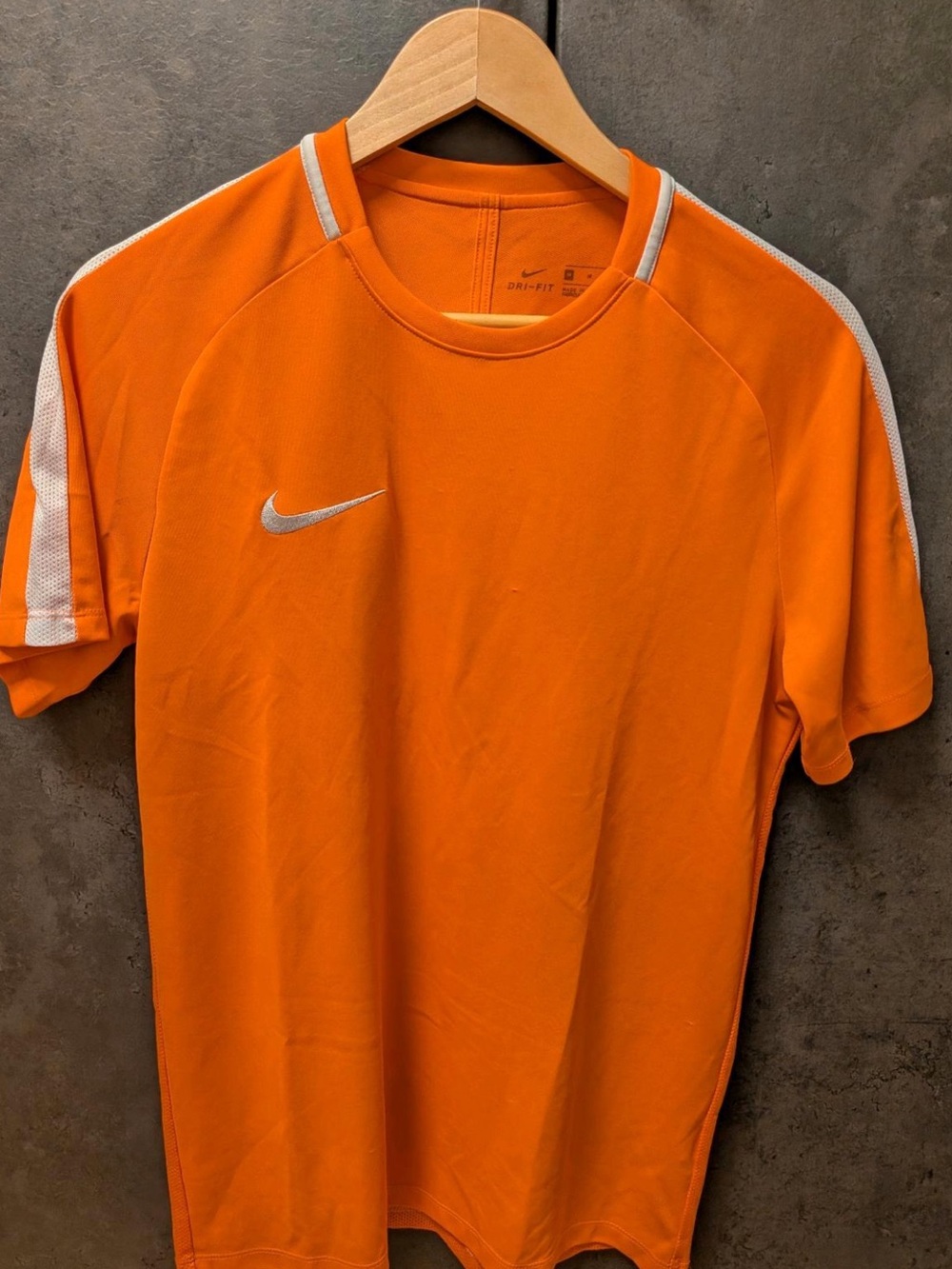 Nike Orange Athletic Dri-FIT Short Sleeve Jersey with White Accents